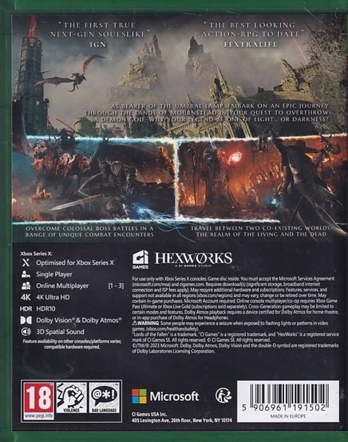 Lords of the Fallen - XBOX Series X (A Grade) (Used) (Eng)